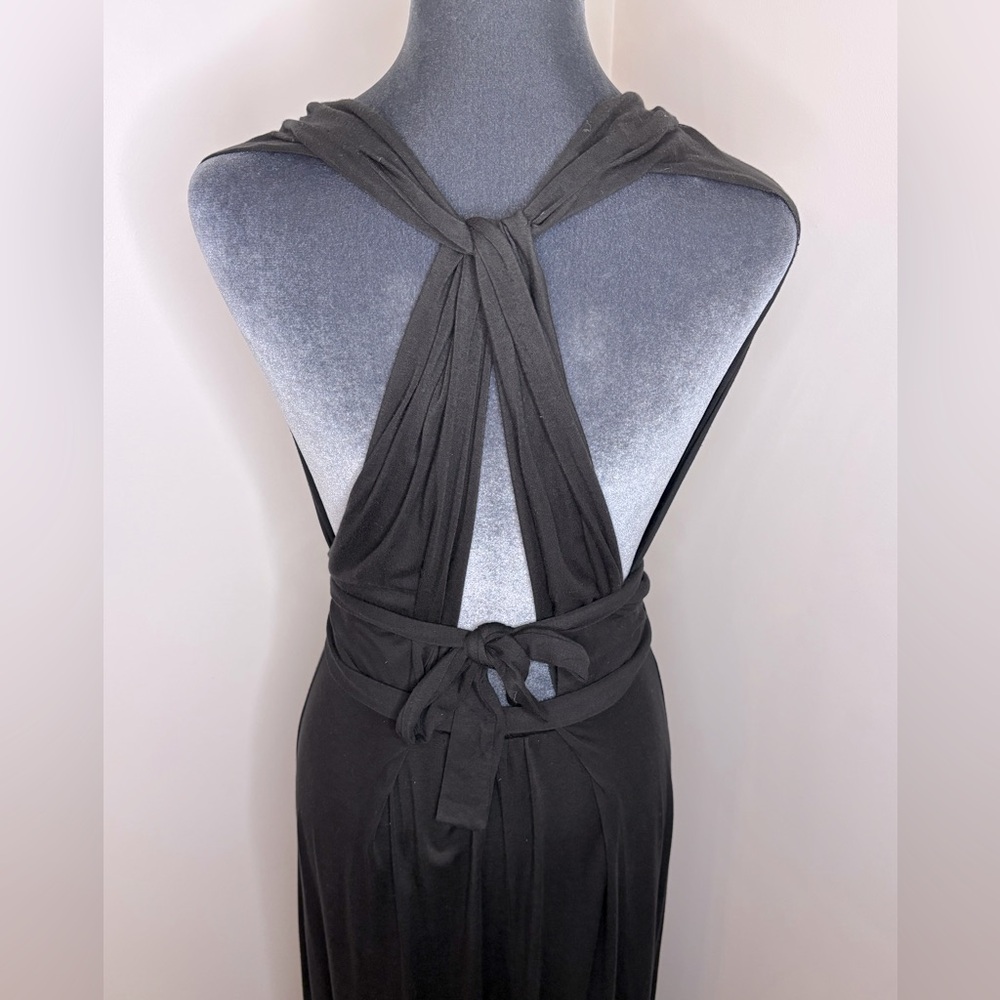 Tart Black Jersey Tie Back Maxi Dress Size M - Picture 7 of 12
